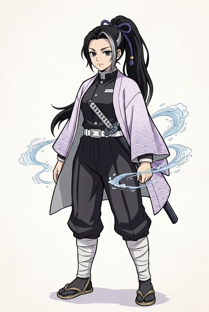 Demon Slayer OC Maker result: Demon Slayer OC Maker: Anime + Demon Slayer + Female + Water + Wave + Black & Silver