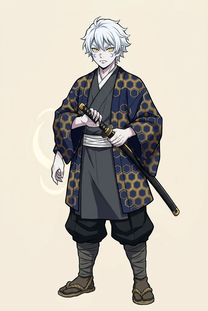 Demon Slayer OC Maker result: Demon Slayer OC Maker: Anime + Demon + Male + Moonlight + Hexagon + White