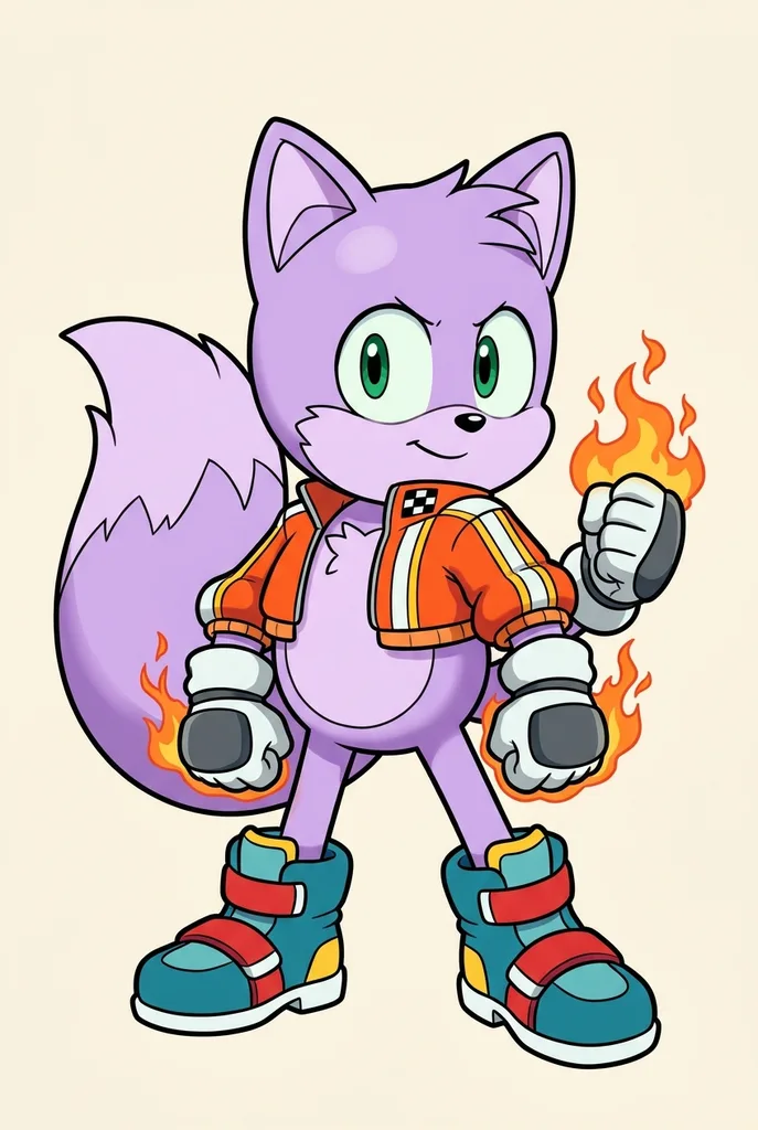 Sonic OC Maker result: Sonic OC Maker: Classic 90s + Fox + Lavender + Emerald + Racing Jacket + Fire