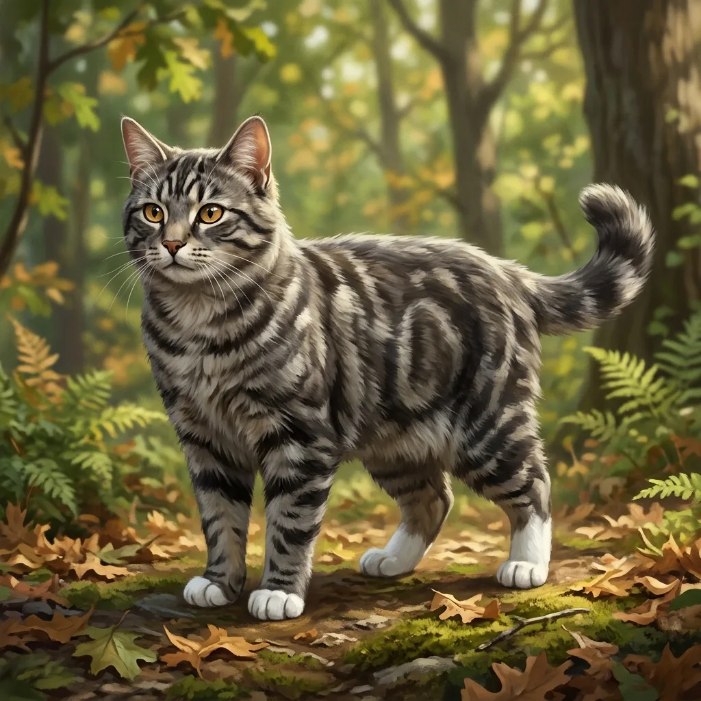 Warrior Cat Maker result: Warrior Cat Maker: Book Cover + ThunderClan + Warrior + Silver Tabby + Amber + White Paws