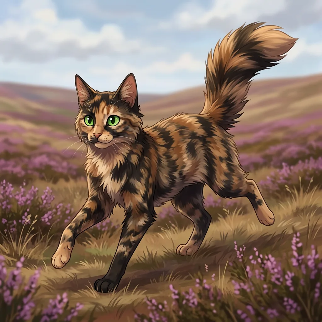 Warrior Cat Maker result: Warrior Cat Maker: Fan Art + WindClan + Apprentice + Tortoiseshell + Green + Long Fur
